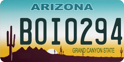 AZ license plate BOI0294