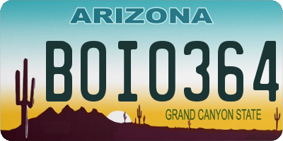 AZ license plate BOI0364