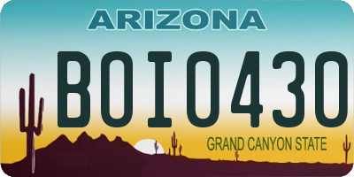 AZ license plate BOI0430