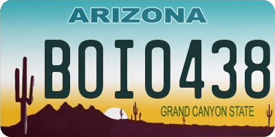 AZ license plate BOI0438