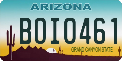 AZ license plate BOI0461
