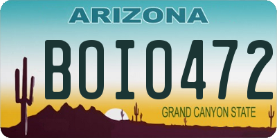 AZ license plate BOI0472