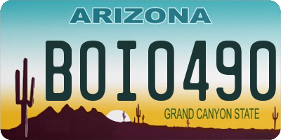 AZ license plate BOI0490
