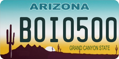 AZ license plate BOI0500