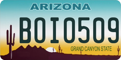 AZ license plate BOI0509
