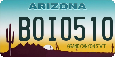 AZ license plate BOI0510
