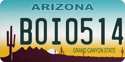 AZ license plate BOI0514