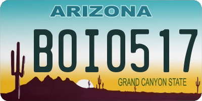 AZ license plate BOI0517