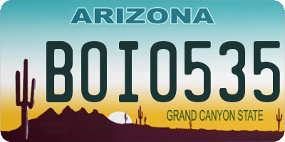 AZ license plate BOI0535