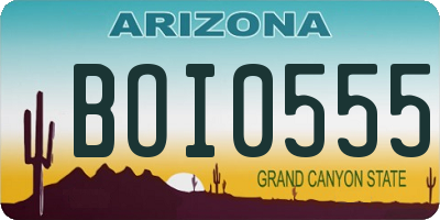 AZ license plate BOI0555