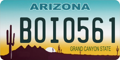 AZ license plate BOI0561