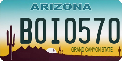 AZ license plate BOI0570