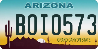 AZ license plate BOI0573