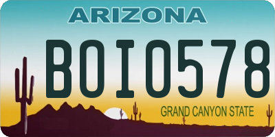 AZ license plate BOI0578