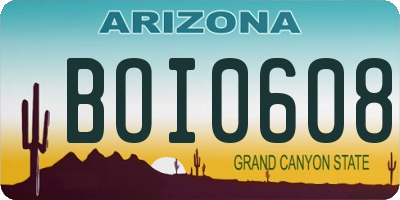 AZ license plate BOI0608