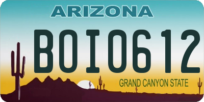 AZ license plate BOI0612