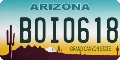 AZ license plate BOI0618