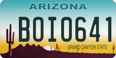 AZ license plate BOI0641