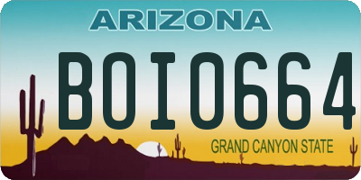 AZ license plate BOI0664