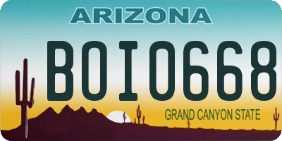 AZ license plate BOI0668