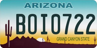 AZ license plate BOI0722