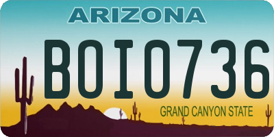 AZ license plate BOI0736