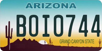 AZ license plate BOI0744