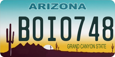 AZ license plate BOI0748