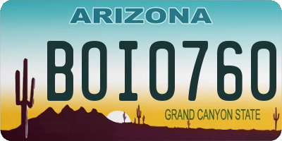 AZ license plate BOI0760