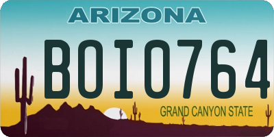 AZ license plate BOI0764