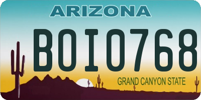 AZ license plate BOI0768
