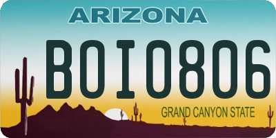 AZ license plate BOI0806