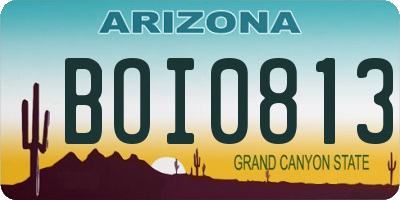 AZ license plate BOI0813