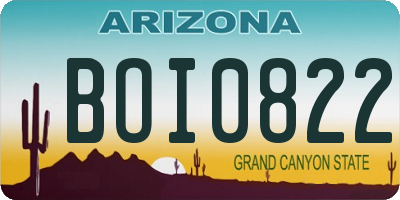 AZ license plate BOI0822