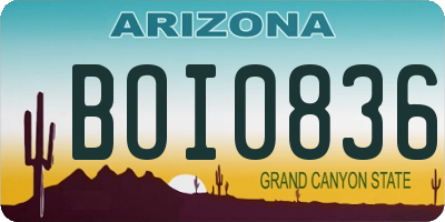 AZ license plate BOI0836
