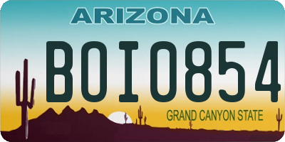 AZ license plate BOI0854