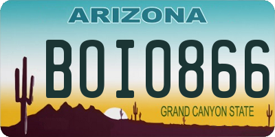 AZ license plate BOI0866