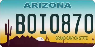 AZ license plate BOI0870