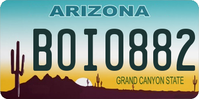 AZ license plate BOI0882