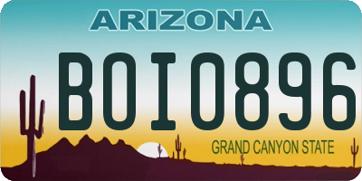 AZ license plate BOI0896