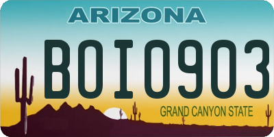 AZ license plate BOI0903