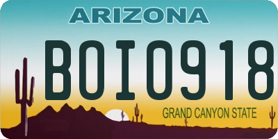 AZ license plate BOI0918