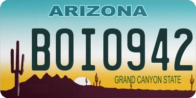 AZ license plate BOI0942