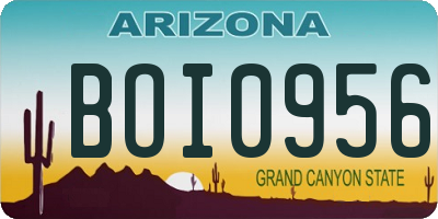 AZ license plate BOI0956