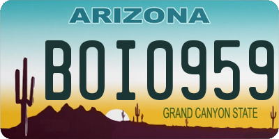 AZ license plate BOI0959