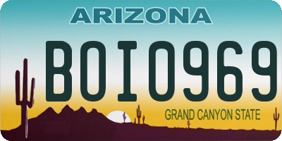 AZ license plate BOI0969