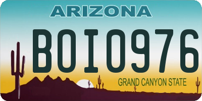 AZ license plate BOI0976