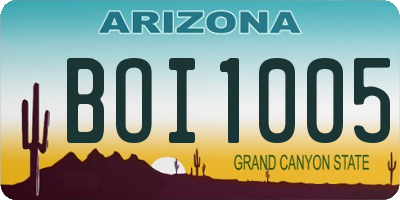 AZ license plate BOI1005