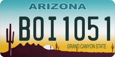 AZ license plate BOI1051