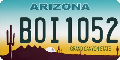 AZ license plate BOI1052